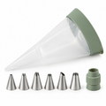 Reusable Piping Bag and 6 Tips Set
