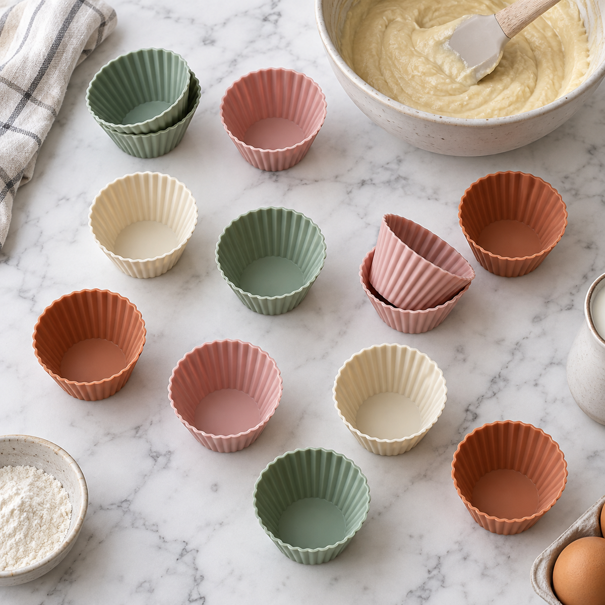 Reusable Silicone Baking Cups - 12 Piece