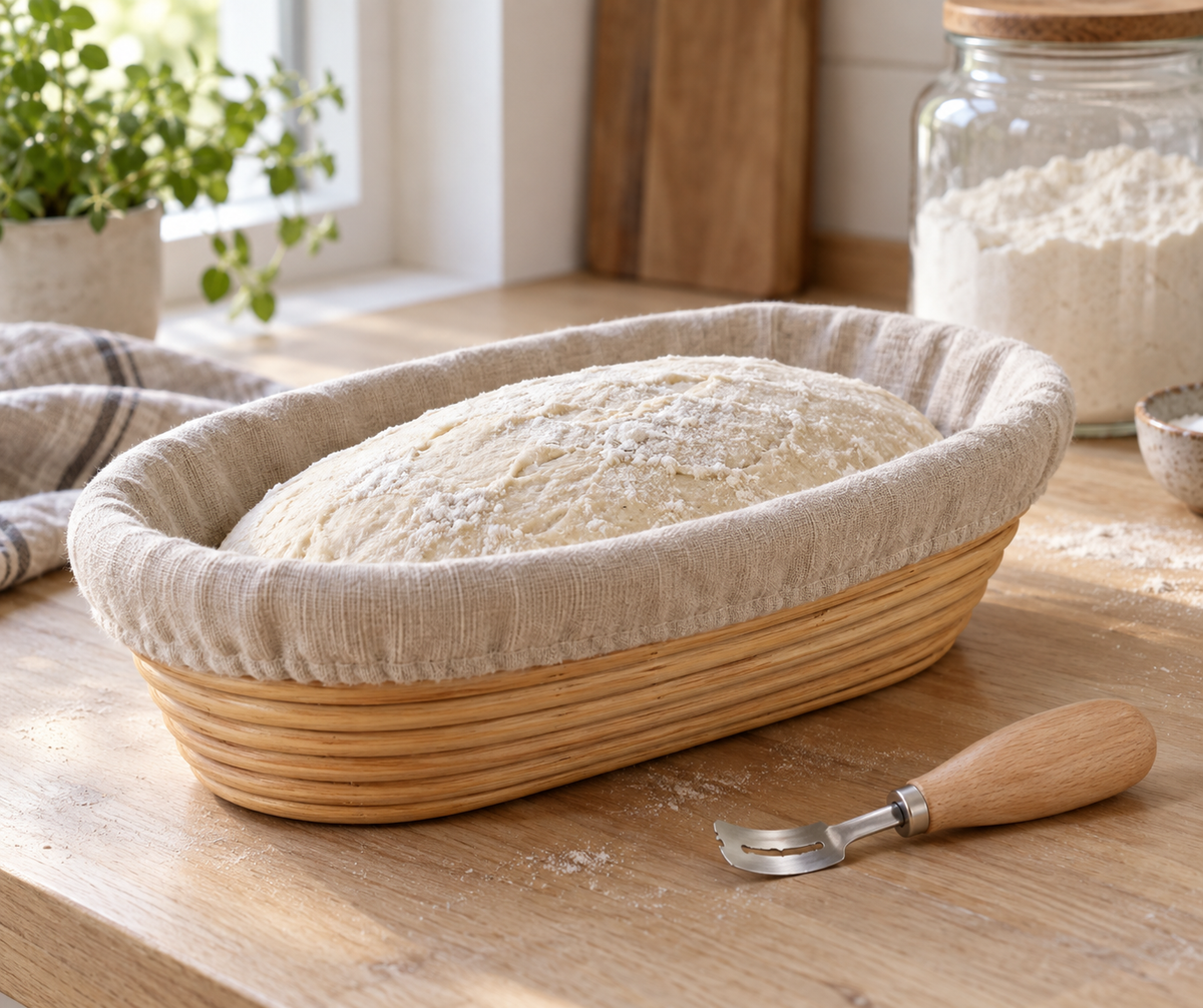 Oval Rattan Bread Proofing Basket Set