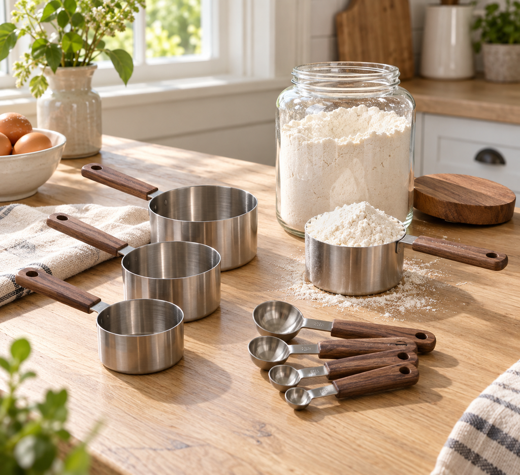 Stainless Steel Measuring Cups and Spoons Set