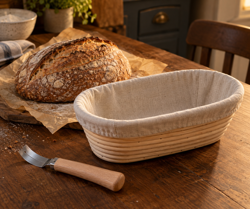 Oval Rattan Bread Proofing Basket Set